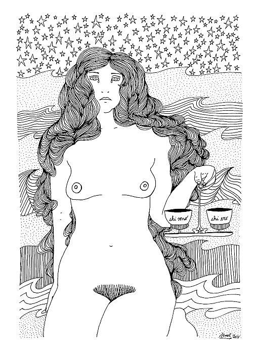 Noel Gazzano (2014) Chi Sono, Chi Ero (2014). China su carta, 35x25 cm