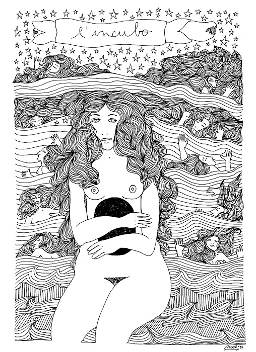 Noel Gazzano (2014) L'Incubo (2014). China su carta, 35x25 cm